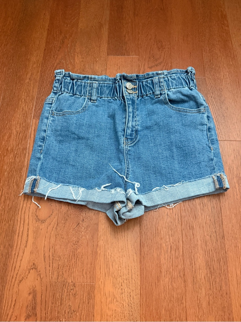 Altar'd State High Waist Paperbag Denim Shorts 25